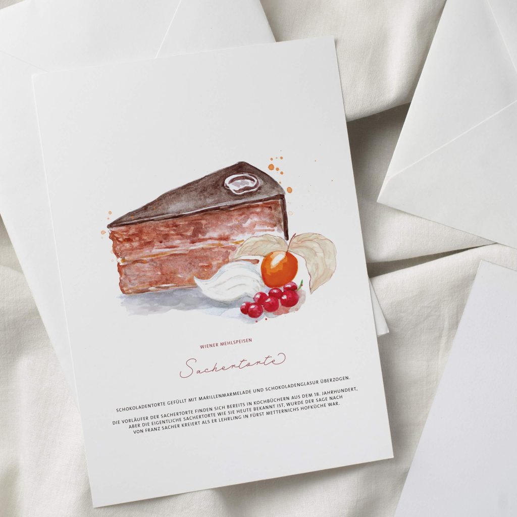 Grußkarte Sacher Torte - Wiener Mehlspeise