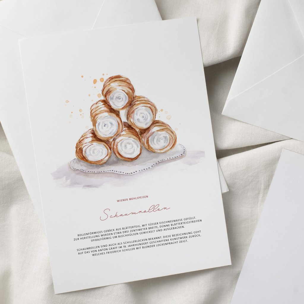 Grußkarte Schaumrollen - Wiener Mehlspeisen
