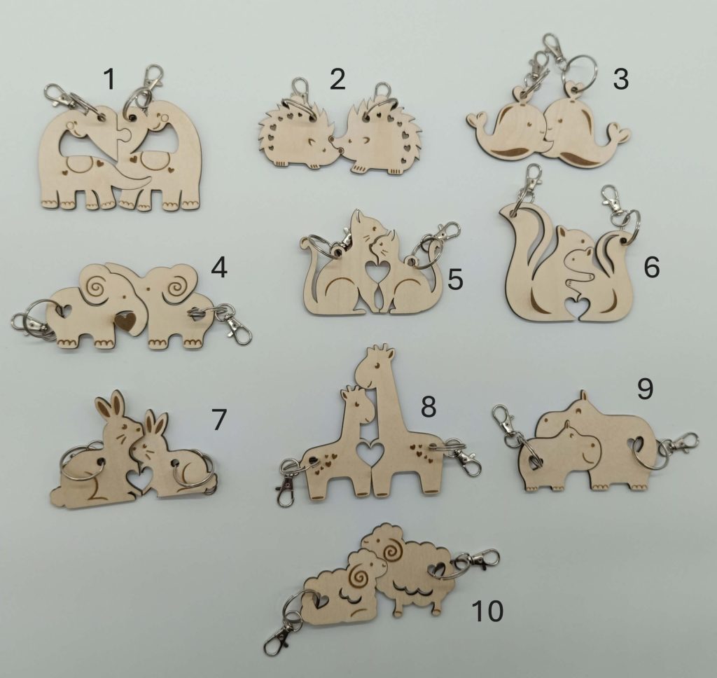 Pärchen Schlüsselanhänger, verschiedene Motive