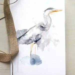 Vogel-Grußkarte Graureiher