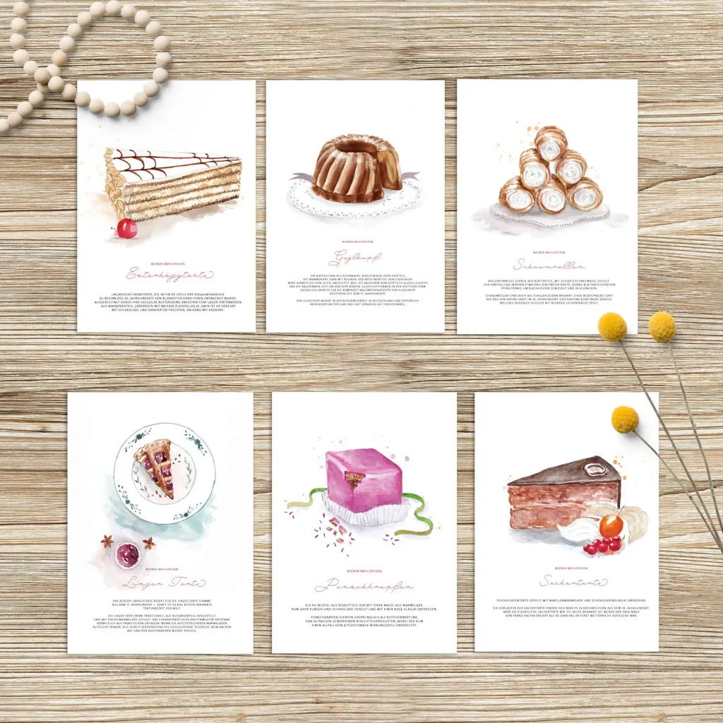 Grußkarten-Set „Wiener Mehlspeisen”