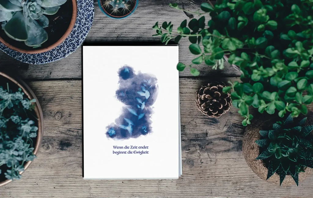 Trauerkarte Cyanotypie