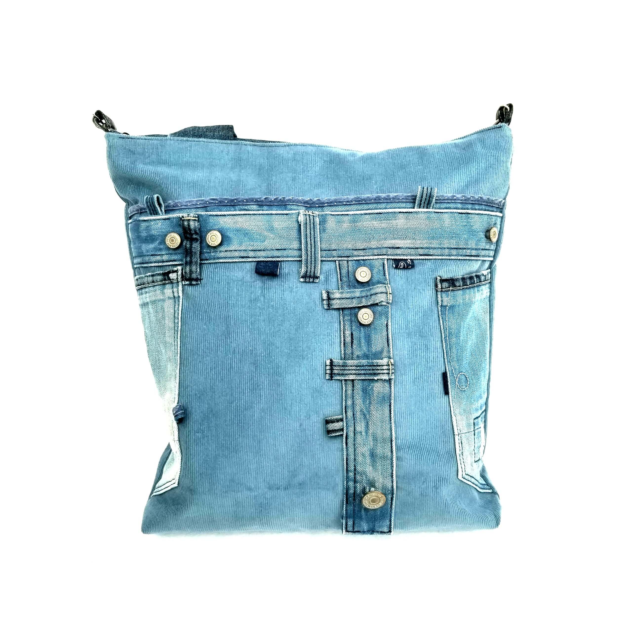 Shopper hellbau-grau aus CORD und JEANS - Image 6