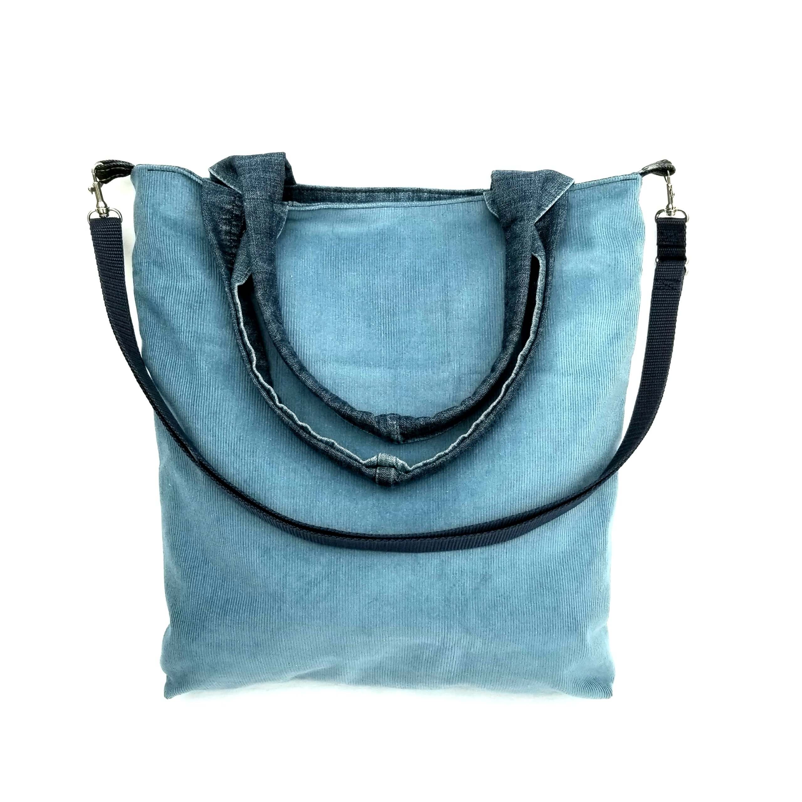 Shopper hellbau-grau aus CORD und JEANS - Image 5