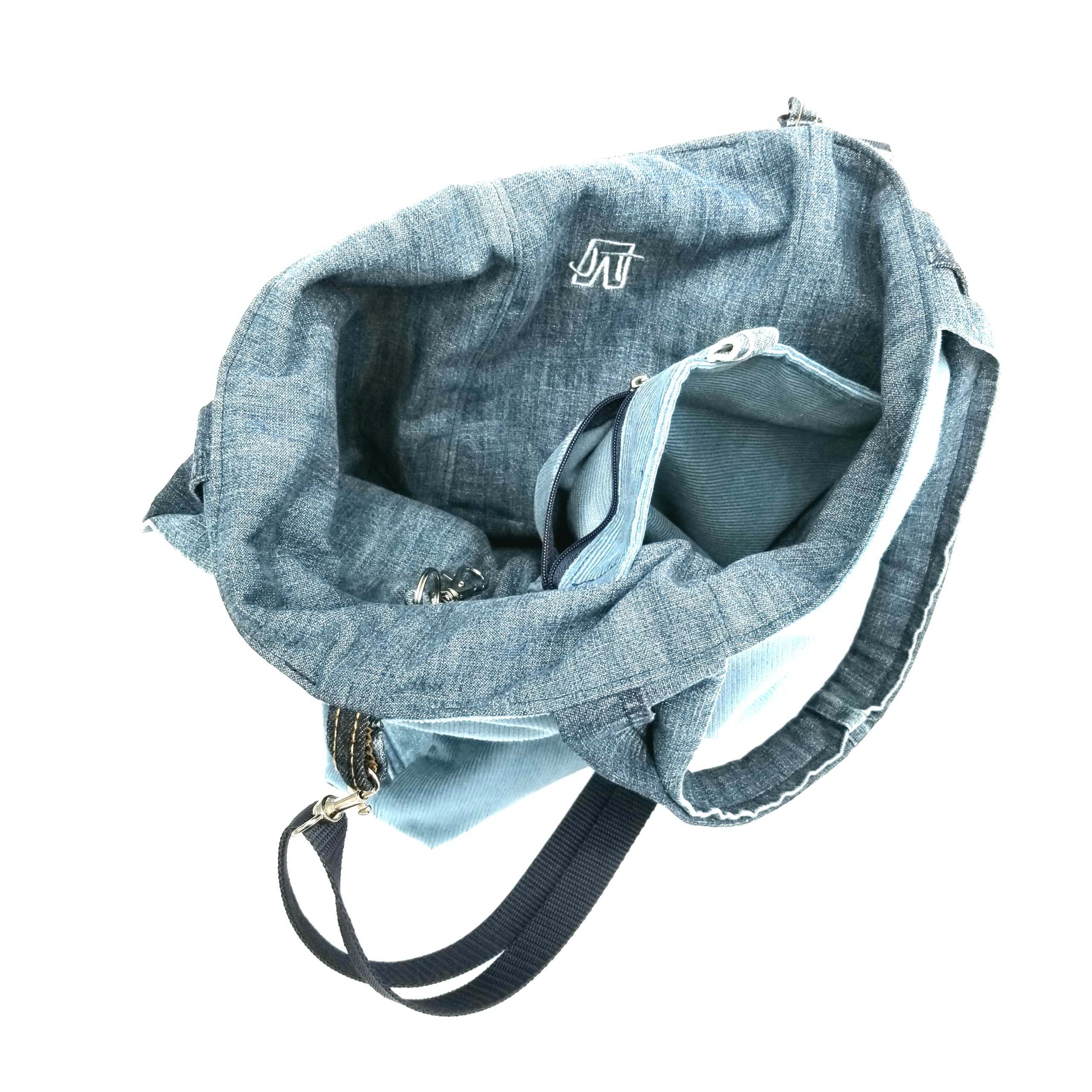 Shopper hellbau-grau aus CORD und JEANS - Image 4