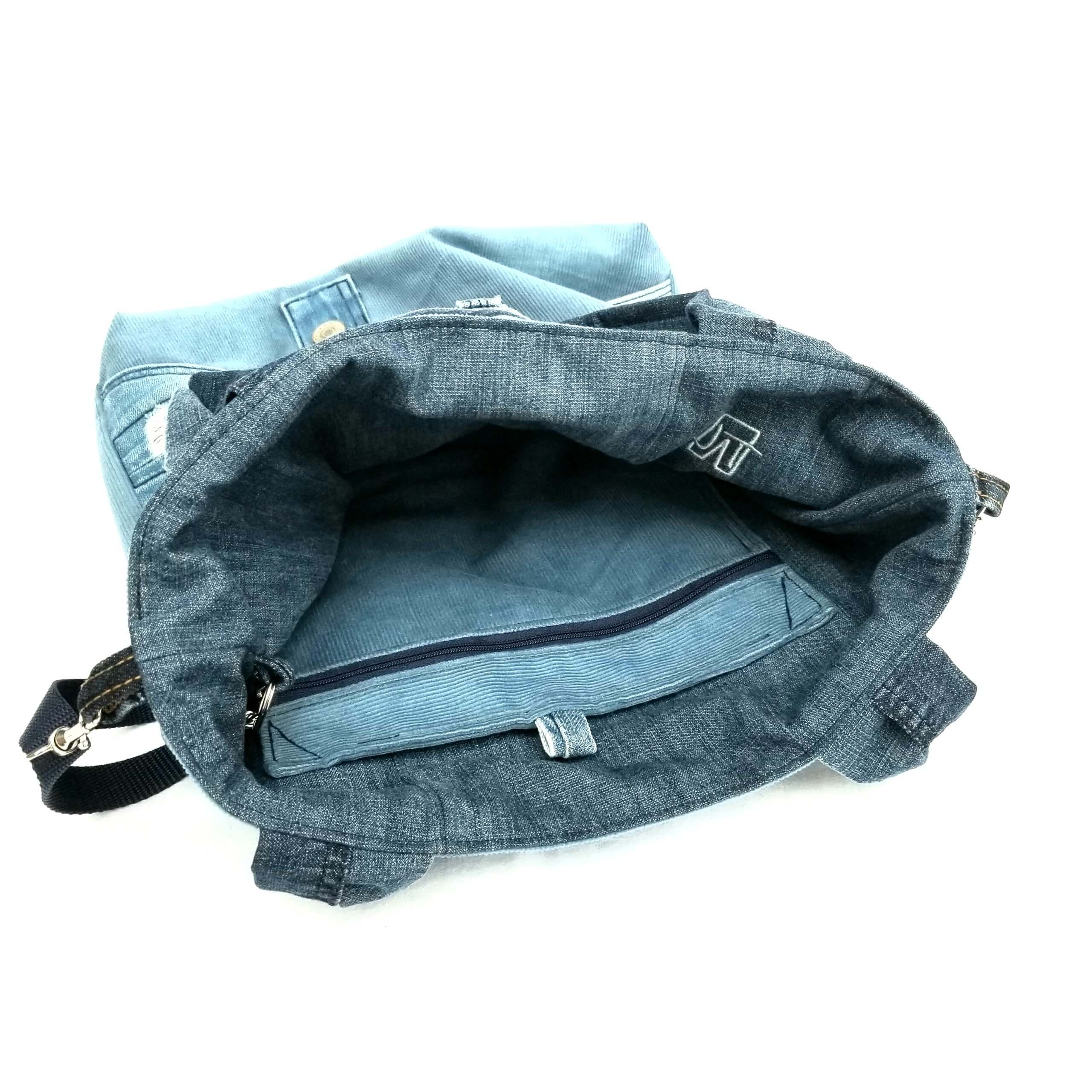 Shopper hellbau-grau aus CORD und JEANS - Image 2