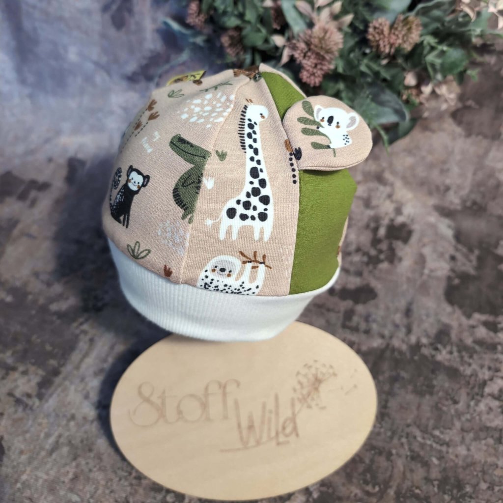 Bündchenhaube African Animals, Gr. S 39-45cm