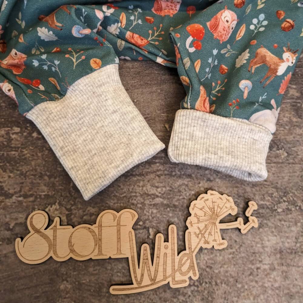 Baby-Pumphose Waldtiere petrol, Gr. 56-62 - Image 3