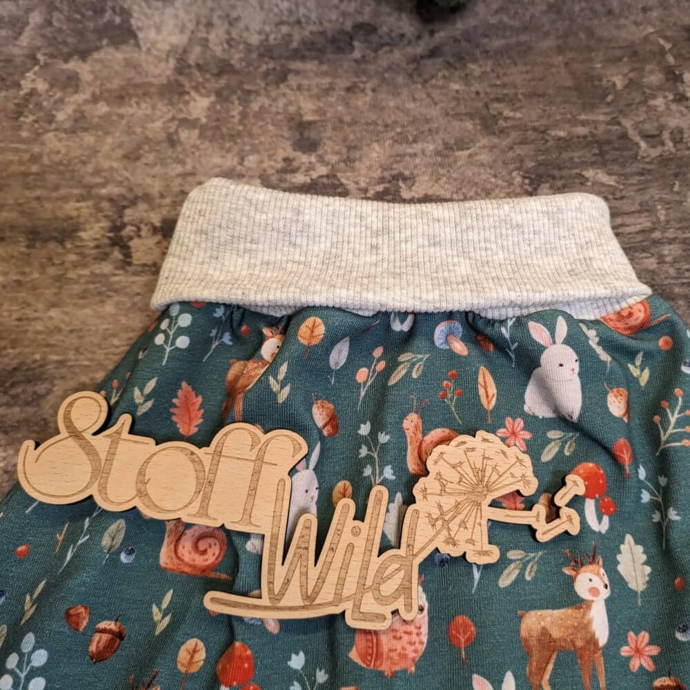 Baby-Pumphose Waldtiere petrol, Gr. 56-62 - Image 4