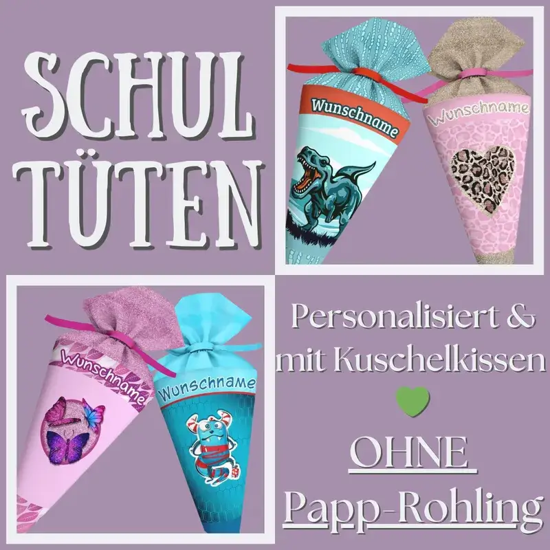 Schultüte mit Wunschname – OHNE Papp-Rohling