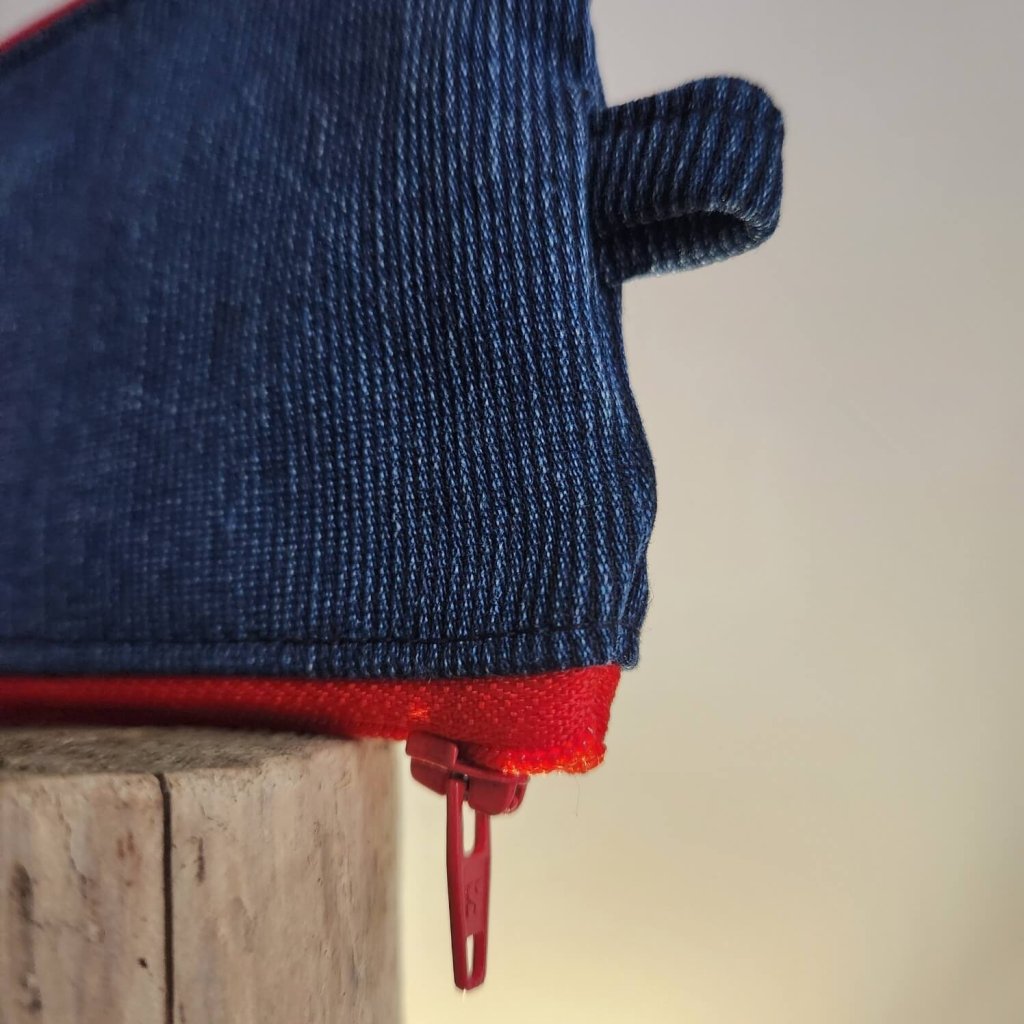 zweiBAG CORD, blau-rot