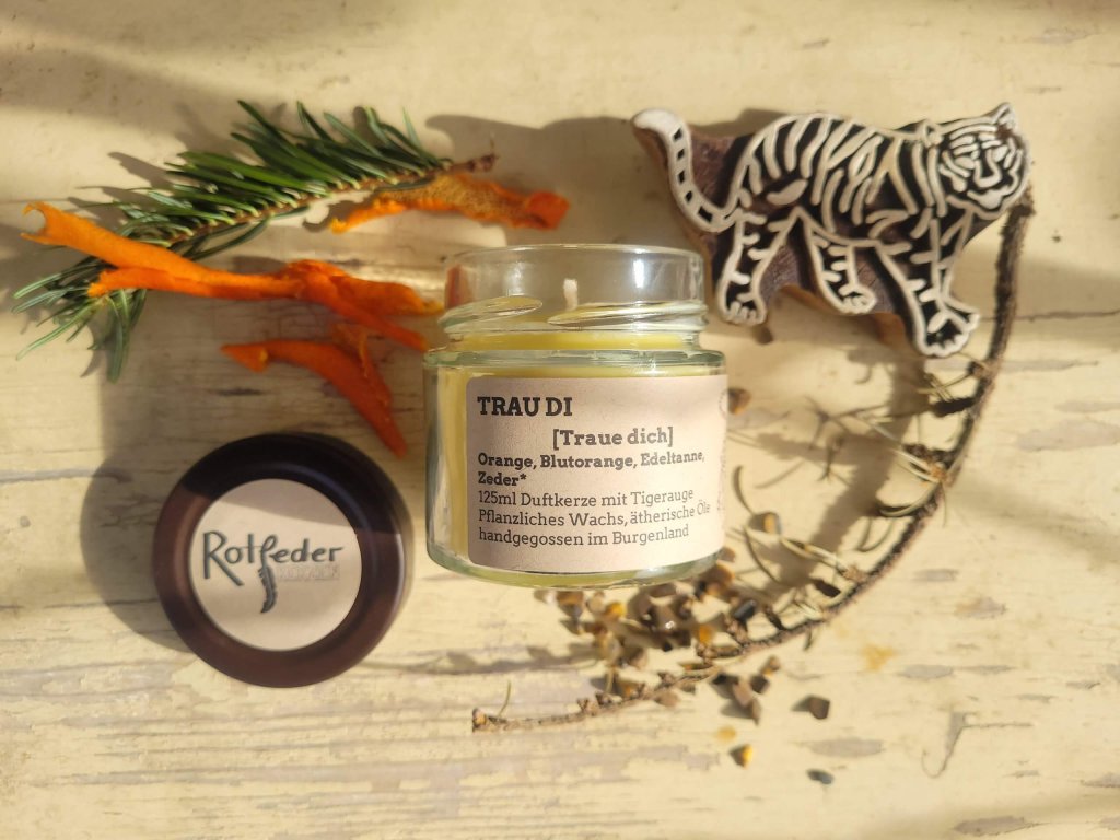Duftkerze „Trau di“ im 125ml Glas mit braunem Deckel