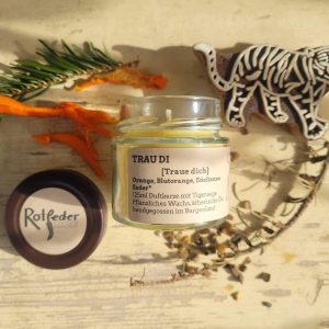 Duftkerze „Trau di“ im 125ml Glas mit braunem Deckel