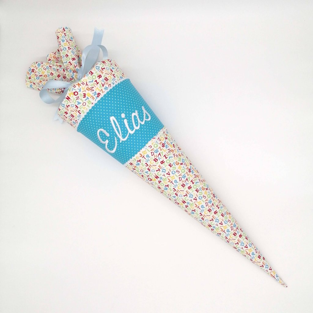 Schultüte/Geschwistertüte "Buchstaben blau"