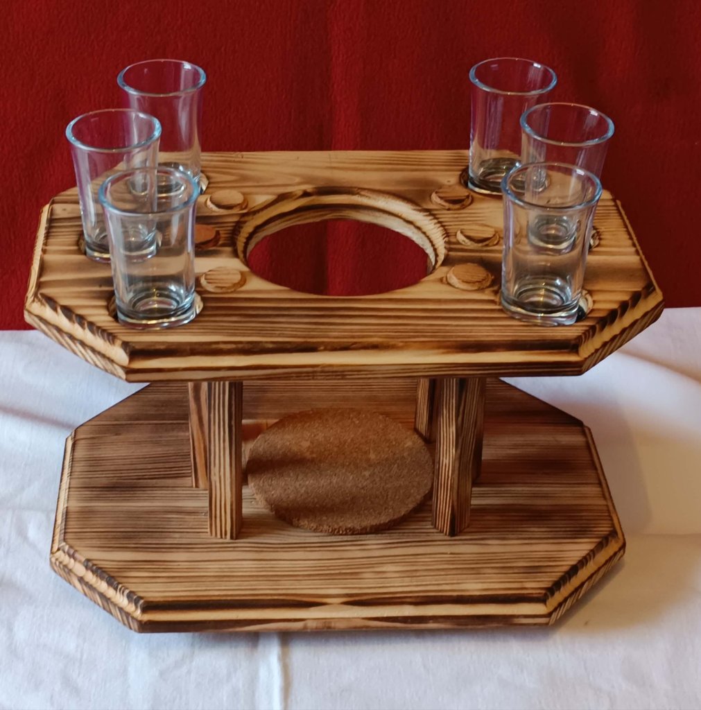 Schnapsbar mit 6 Stamperln
