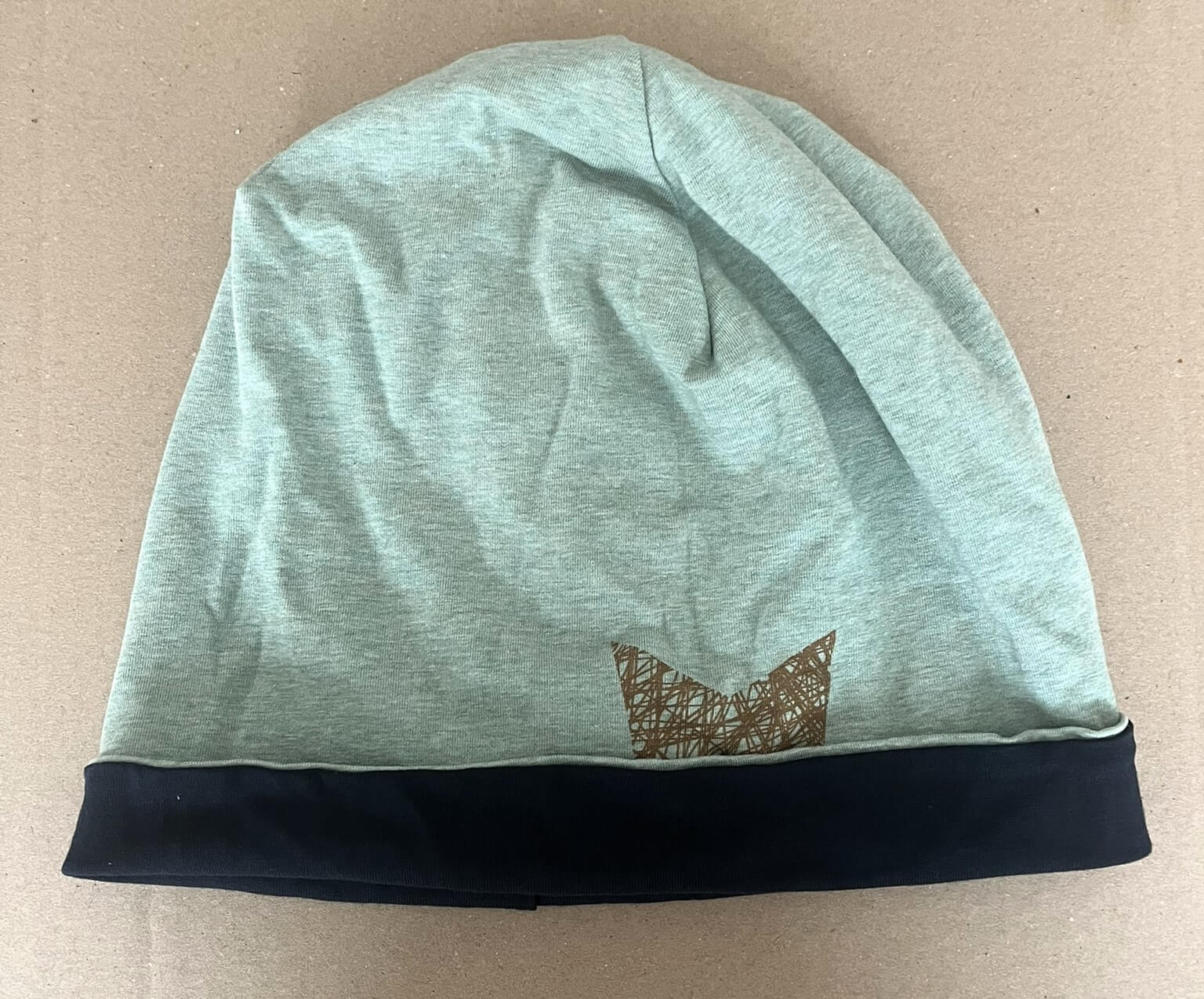 Wendehaube hellblau grün mit Sternen