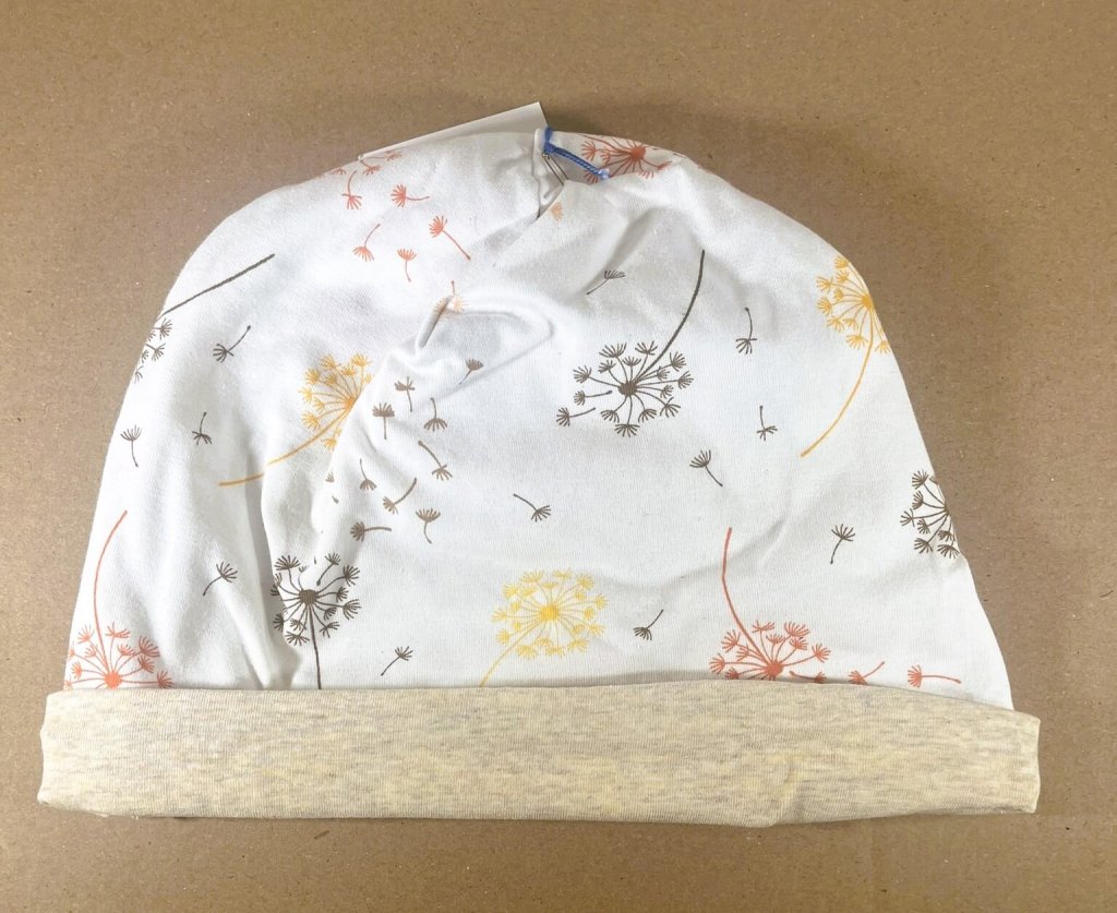 Wendehaube beige mit Pusteblumen