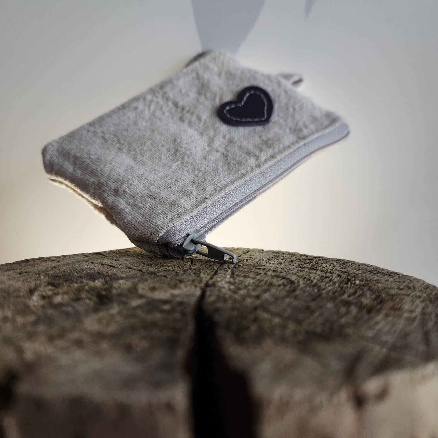 zweiBAG Lederherz lila - uraltes Leinen - Image 5