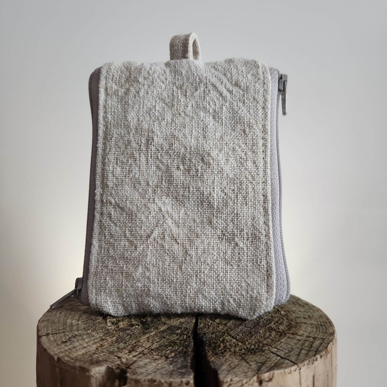 zweiBAG Lederherz lila - uraltes Leinen - Image 3