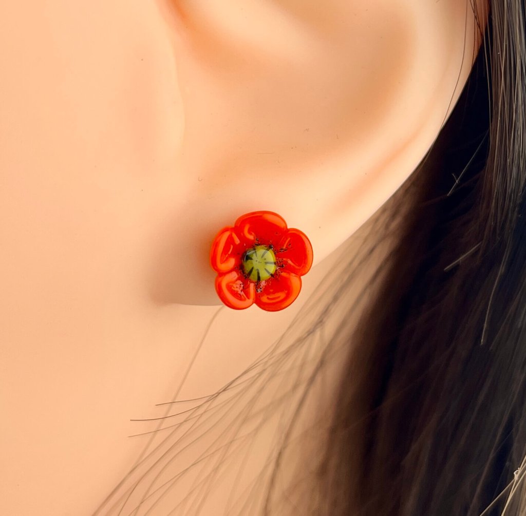 Ohrstecker Mohnblume