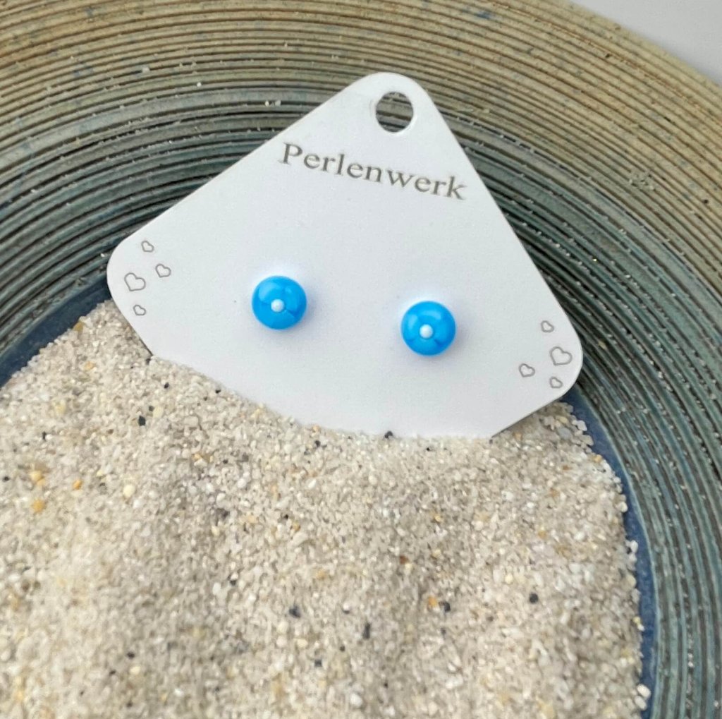 Ohrstecker Blume aqua