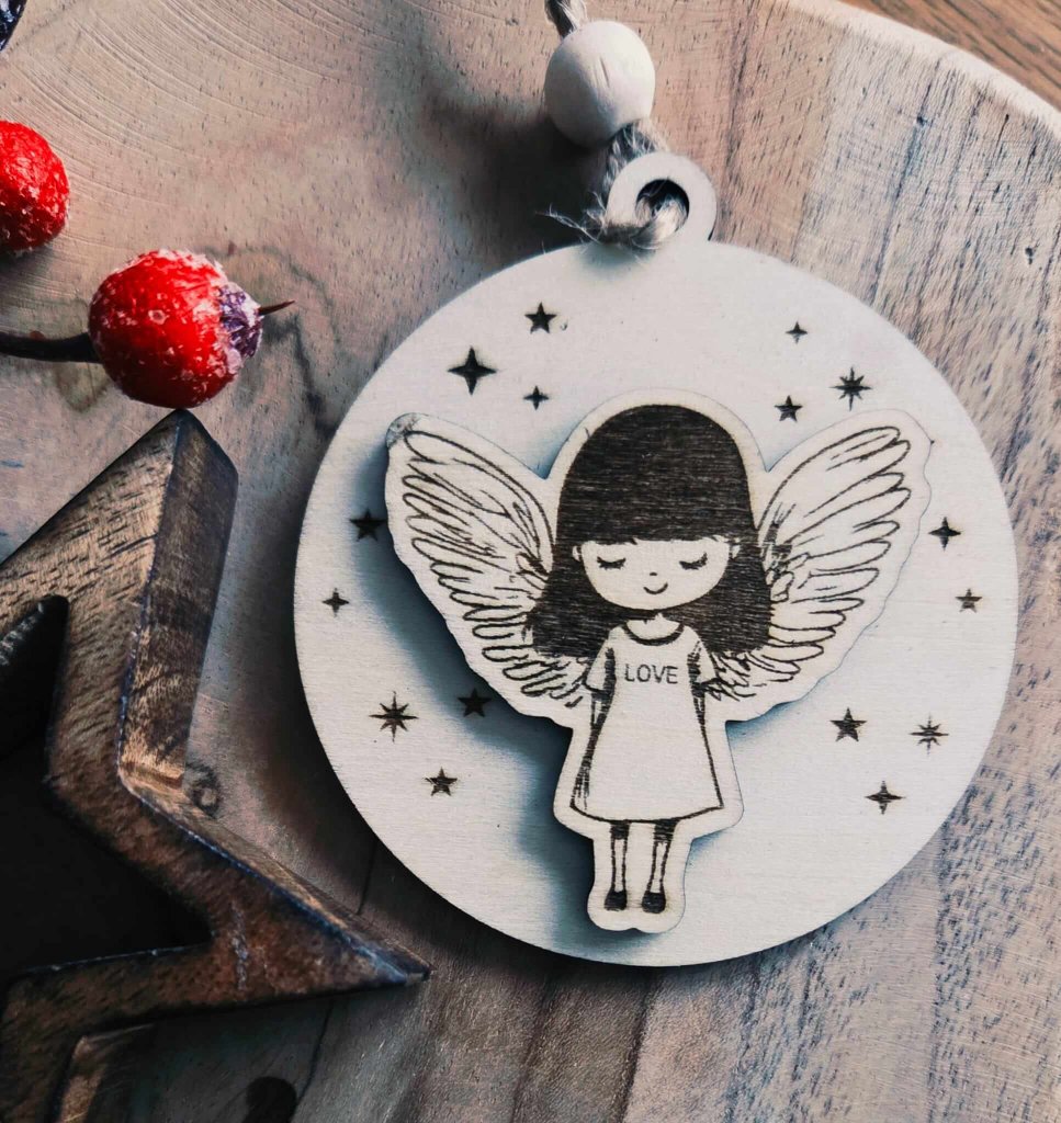 Holzanhänger Engel Love