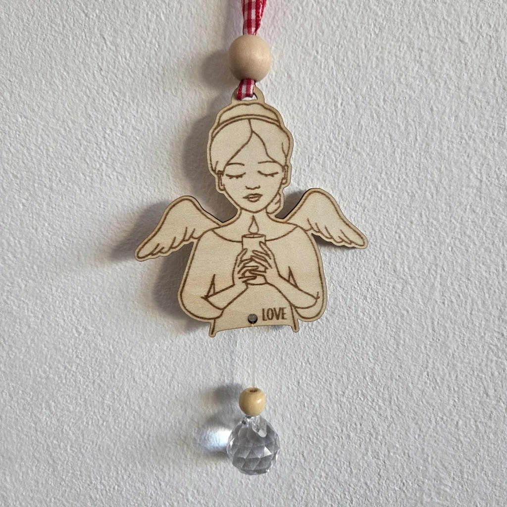 Sonnenfänger Engel mit Kerze