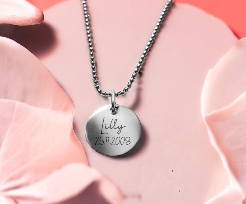 Kindermotiv Anhänger aus Edelstahl mit Kette. Durchmesser: 30mm - Image 6