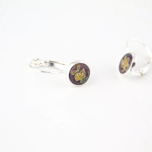 Ohrringe, 925 Silber, Cloisonne Emaille
