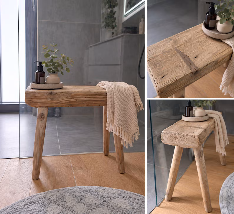 Zeitloser Altholz-Hocker mit Charakter - Image 4