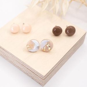 Ohrstecker 3er Set Natur