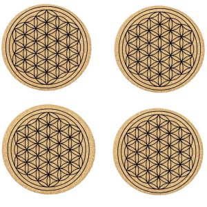 Untersetzer aus Kork „Blume des Lebens“, 4er