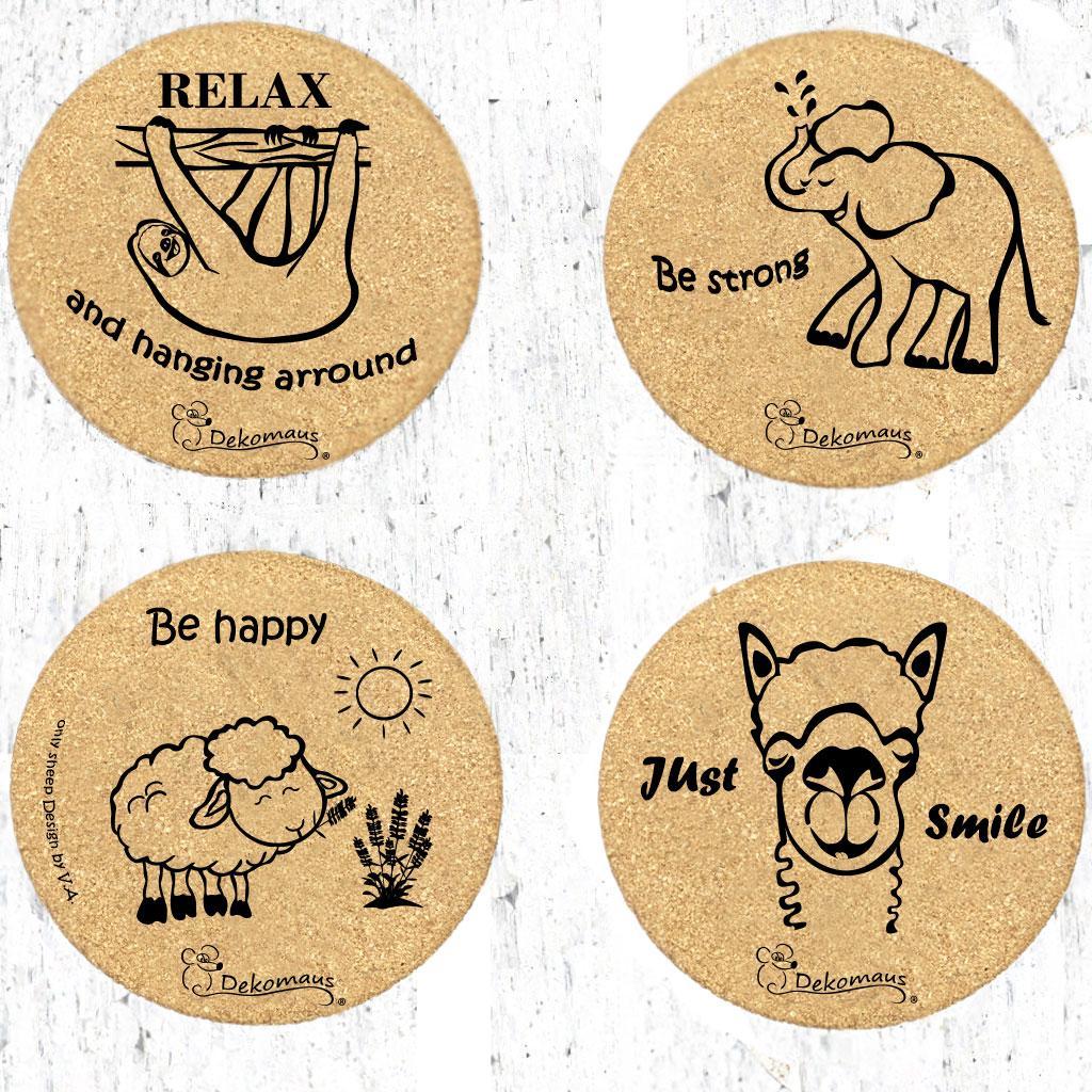 Untersetzer aus Kork „For you“, 4er