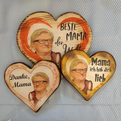 Ihr Foto auf Holz! Muttertag Herz Wandbild *klein* - Image 4