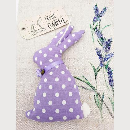 Oster- Anbot Lavendelhase aus Baumwollstoff