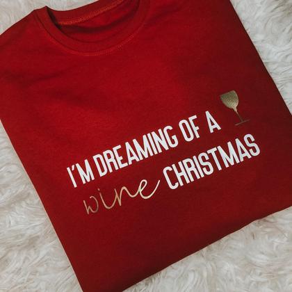 Weihnachts-Pullover „I‘m dreaming of a wine christmas“
