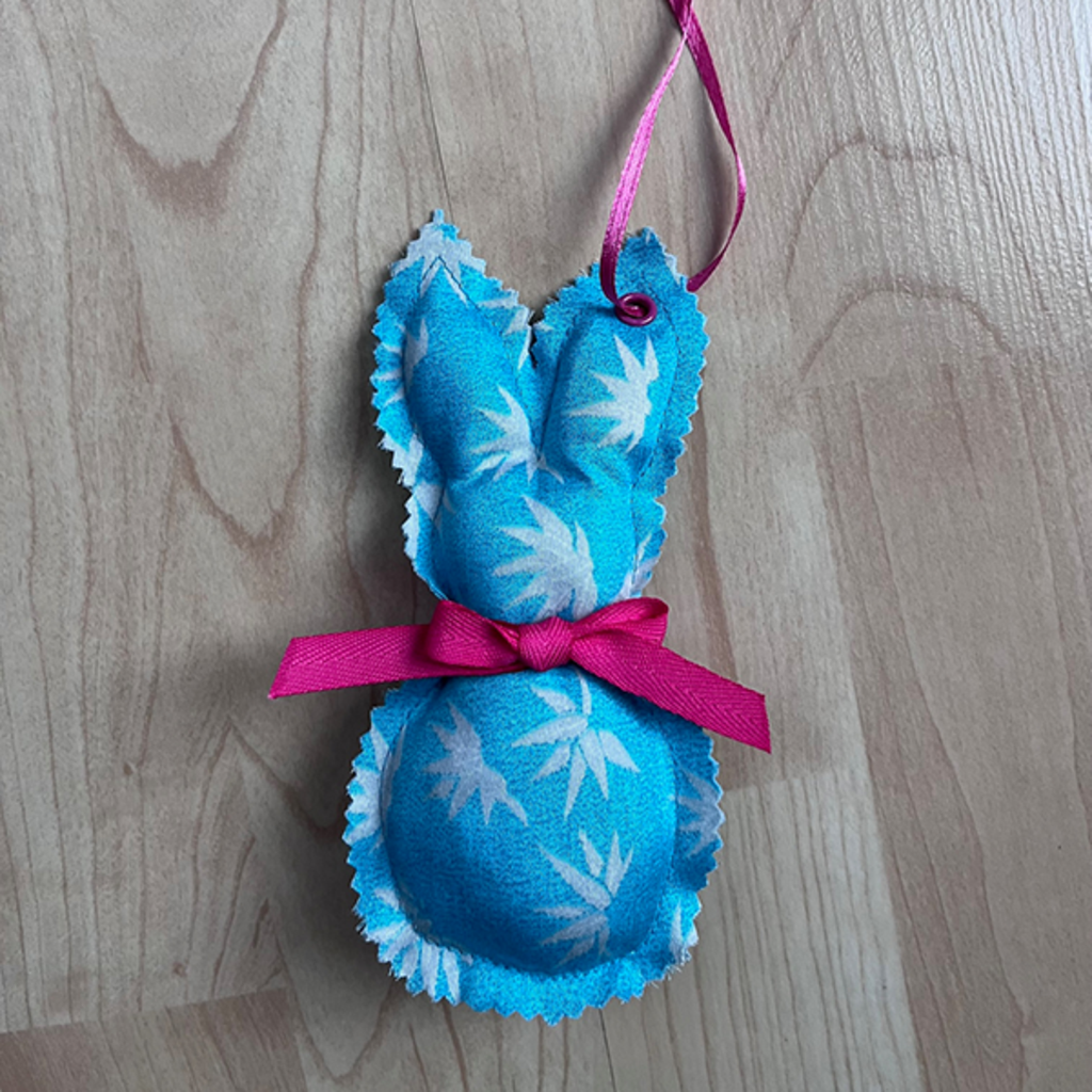 Osterdeko Osterhase aus Stoff - türkis