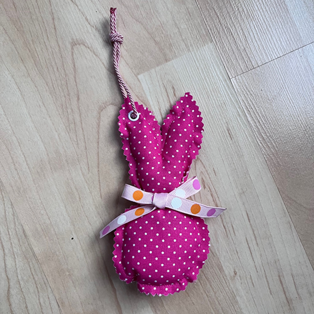 Osterdeko Osterhase aus Stoff - pink