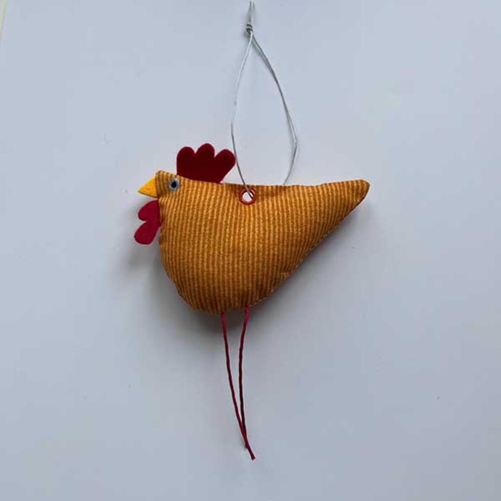 Osterdeko Henderl aus Stoff - gelb/orange gestreift