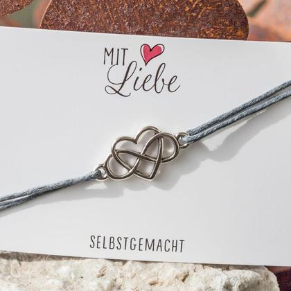 Armbändchen Infinity Herz versilbert 24,5 x 12,5 mm