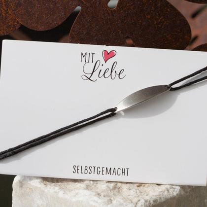 Armbändchen Ellipse Edelstahl silberfarben 25x6mm