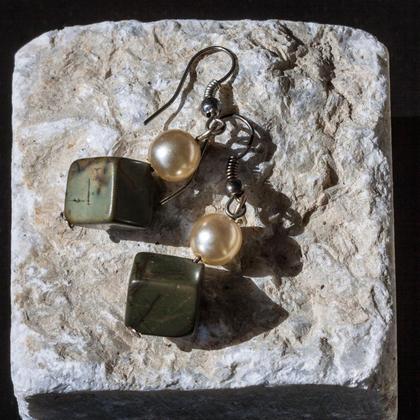 Ohrhänger Jaspiswürfel