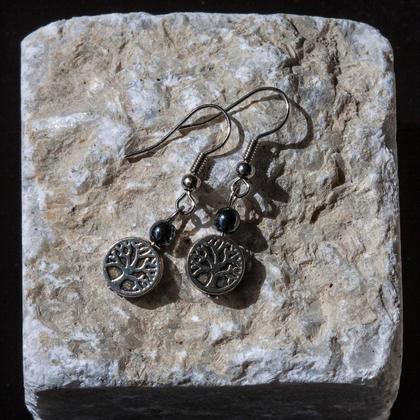 Ohrhänger Lebensbaum mit Hämatit