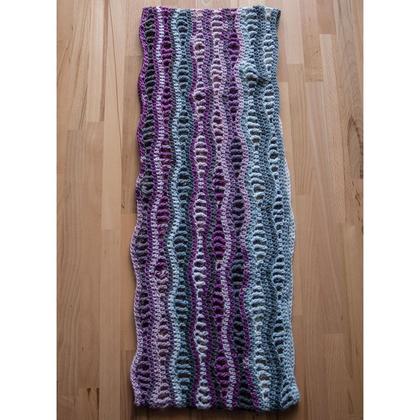 Loopschal grau/weiß/lila