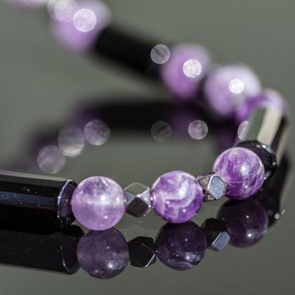 Halskette Amethyst/Onyx/Hämatit - Image 3