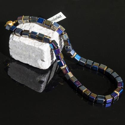 Glaswürfelkette irisierend