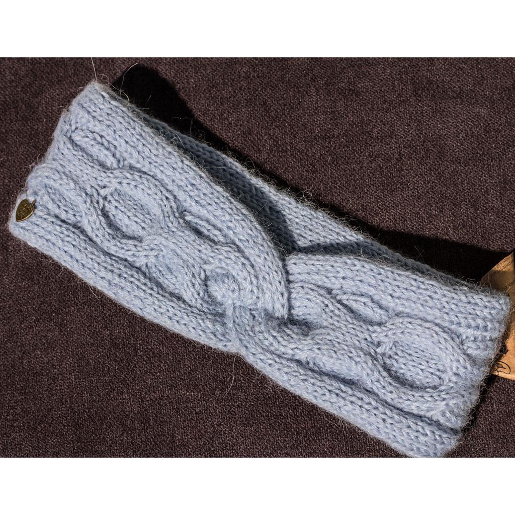 Alpaka Stirnband Twist hellblau