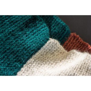 Alpaka Loop-Schal braun/naturweiß/grün