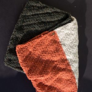 Alpaka Loop-Schal tannengrün/orange/winterweiß