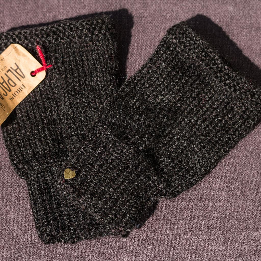 Alpaka Handstulpen schwarz